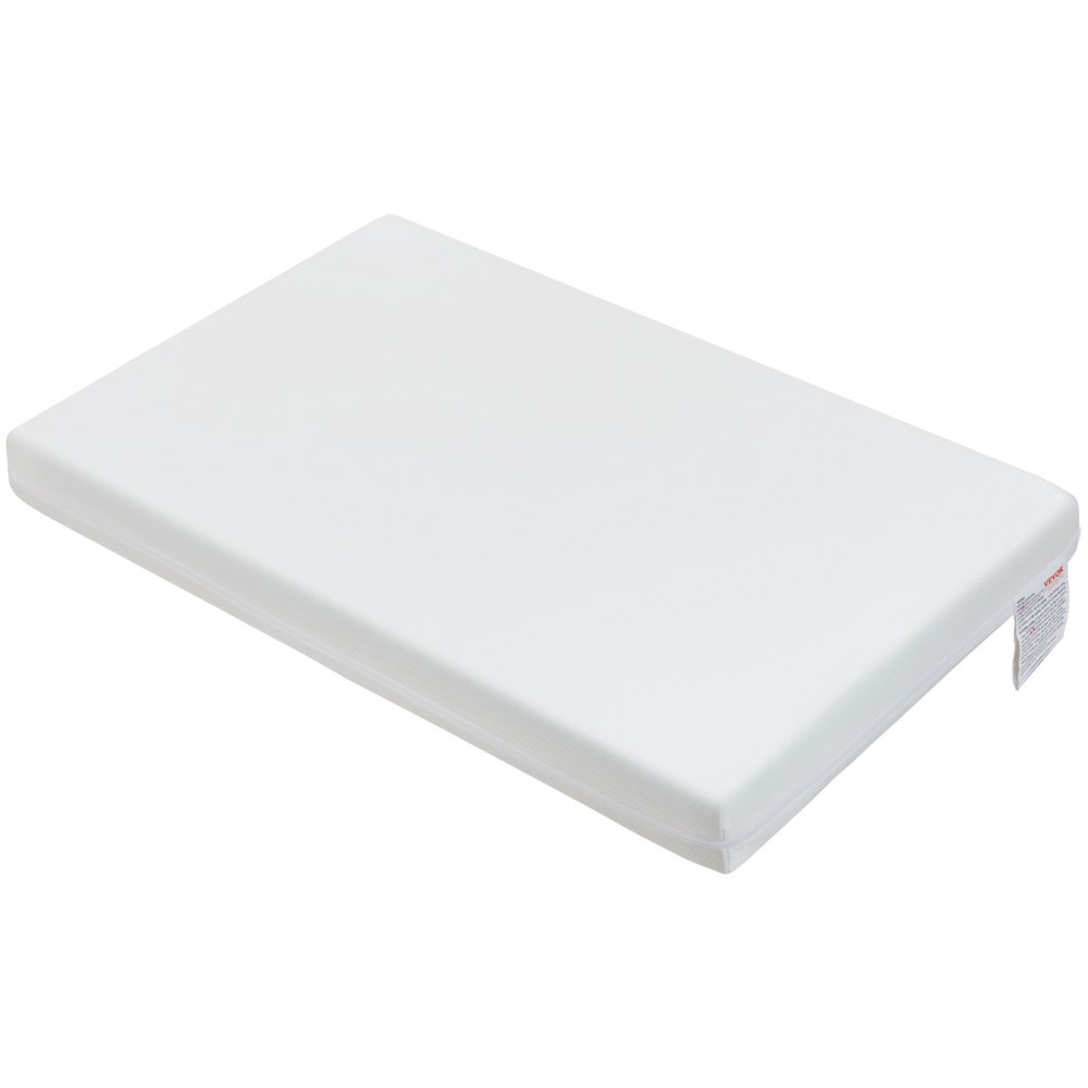 VEVOR Colchón para cuna, colchón transpirable de dos caras de espuma viscoelástica, colchón para bebé para bebés y niños pequeños con 2 fundas impermeables para reemplazo, extraíble y lavable, 24 x 38 x 3,1 pulgadas