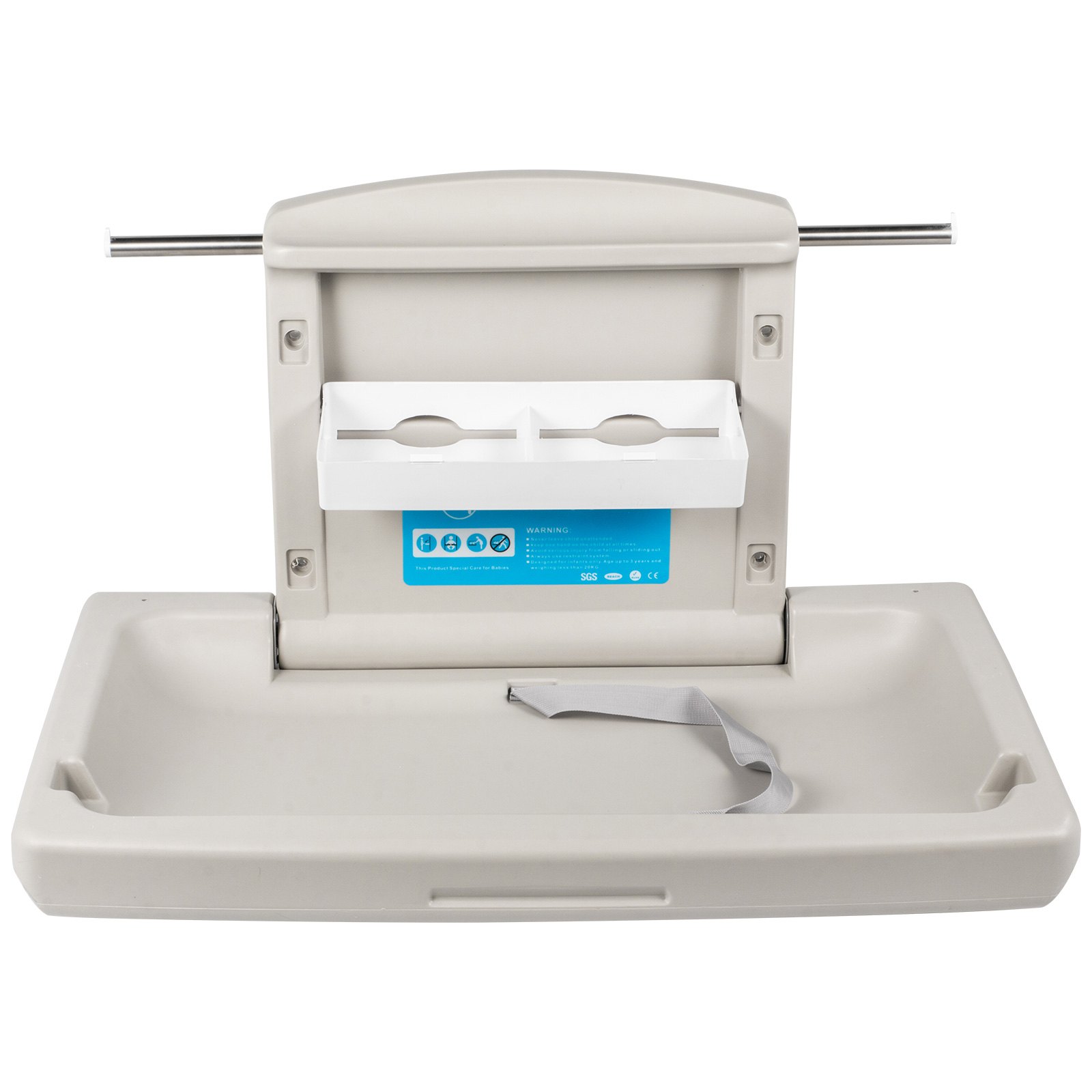 Estación para cambiar pañales para bebés Mesa para cambiar pañales montada en la pared comercial Plegable hacia abajo