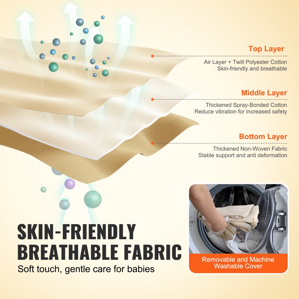 Hamaca para bebés VEVOR, hamaca plegable para bebés de 0 a 9 meses, hamaca para recién nacidos con 2 posiciones de reclinado y barra de juguetes giratoria, mecedora portátil para bebés con bolsa de transporte para uso en interiores y exteriores, color beige