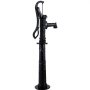Bomba de agua manual VEVOR con soporte de 15,7 x 9,4 x 53,1 pulgadas, bomba de jarra y soporte de bomba de 26 pulgadas con orificios preestablecidos de 1/2" para una fácil instalación, bomba de pozo de hierro fundido rústico para riego de patio, jardín, granja, negro