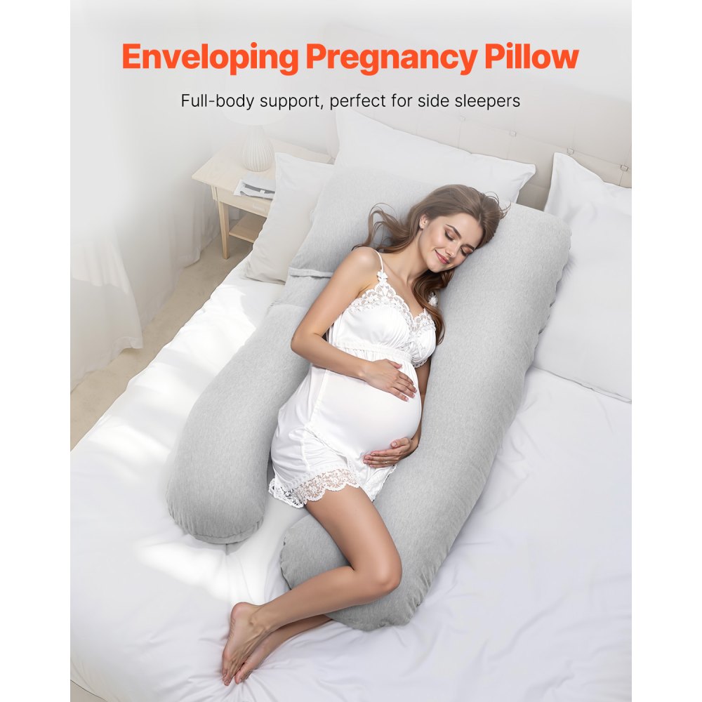 Almohada de embarazo en forma de U Almohada de maternidad de cuerpo completo Ultra suave y transpirable