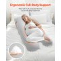 Almohada de embarazo en forma de U Almohada de maternidad de cuerpo completo Ultra suave y transpirable