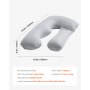 Almohada de embarazo VEVOR, almohada de maternidad de cuerpo entero en forma de U para embarazadas, almohadas de apoyo suaves y transpirables con funda extraíble y lavable, perfecta para aliviar la espalda, el abdomen, la cadera y las piernas.
