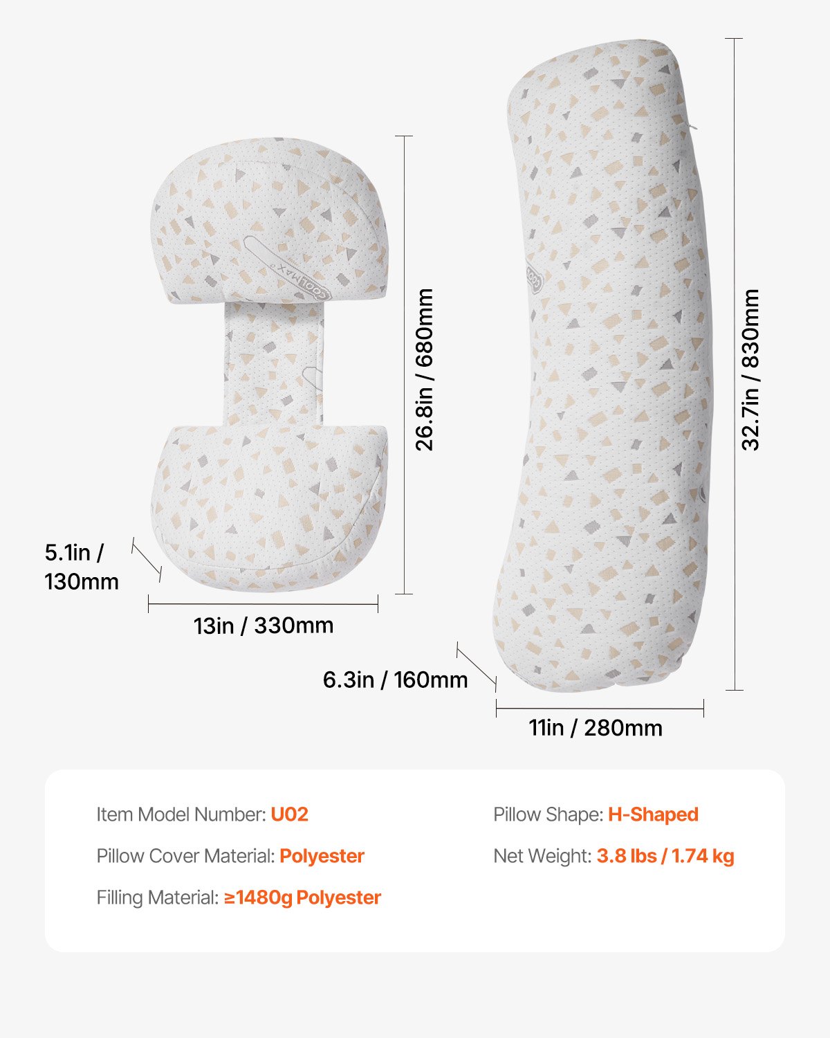 Almohada de embarazo Almohada de maternidad ajustable para embarazadas Suave y transpirable