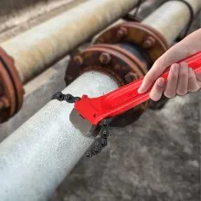 Llave de cadena VEVOR para tubo de 36 pulgadas, filtro de aceite de alta resistencia, capacidad de llave de cadena de 4-1/2 a 7-1/2 pulgadas, llave de cadena de 30 pulgadas (760 mm), longitud de cadena, herramienta de tubería de plomería