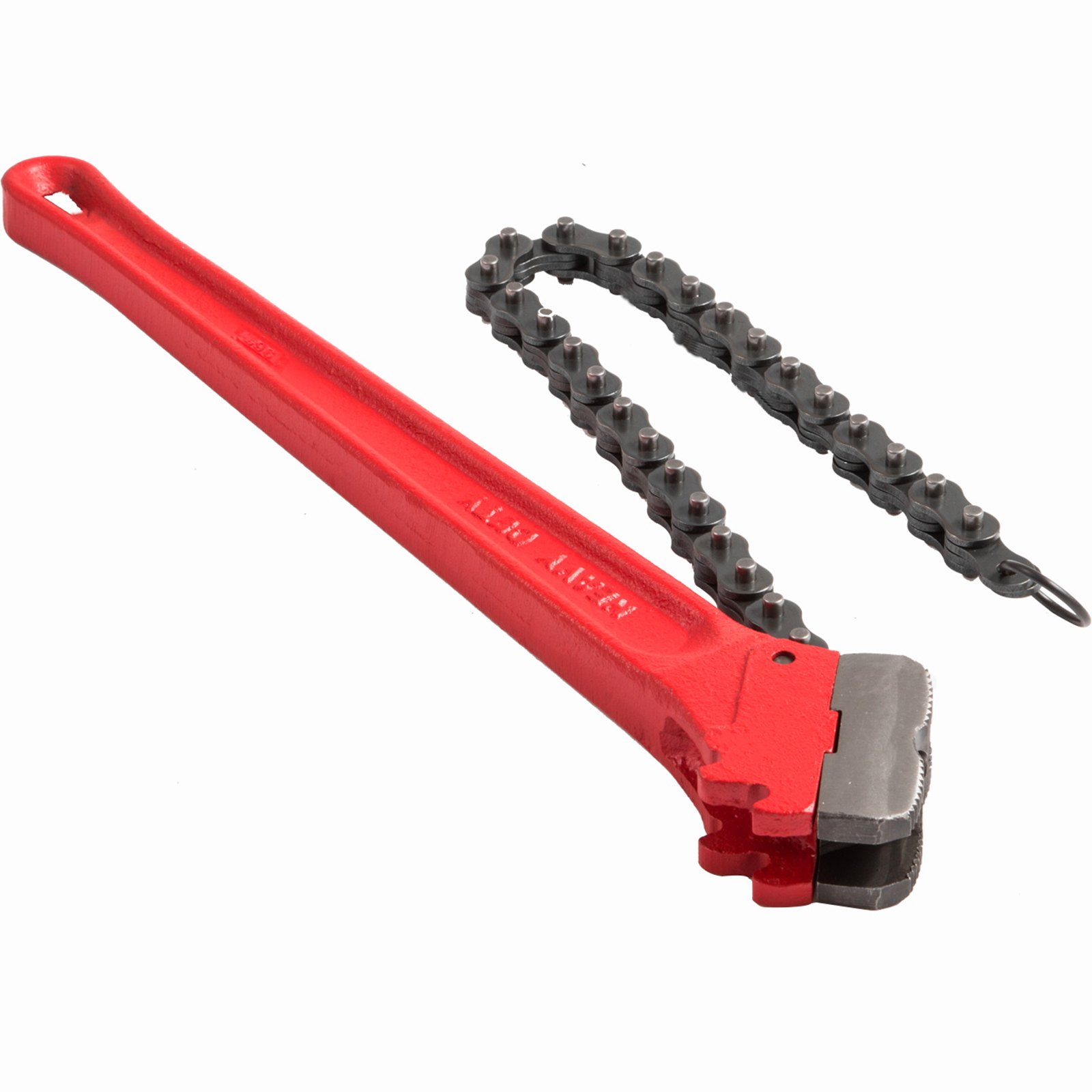 Llave de cadena roja VEVOR con componente de cadena desmontable para tareas pesadas.