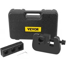VEVOR 7843B Kit manual de crimpadora de manguera de aire acondicionado, kit de herramientas de crimpadora de manguera de aire de mano con 4 troqueles, juego completo #6#8#10#12, juego de herramientas de reparación de crimpadora de manguera de A/C, para engarzar tuberías de aire acondicionado automotriz
