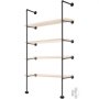 VEVOR Estantes industriales para tuberías de 5 niveles para montaje en pared, estantes para tuberías de hierro, 3 uds. Estantería para tuberías, estantería para tuberías de bricolaje negra vintage, cada una con capacidad para 44 libras, estantería de cocina abierta para dormitorio y sala de estar con accesorios