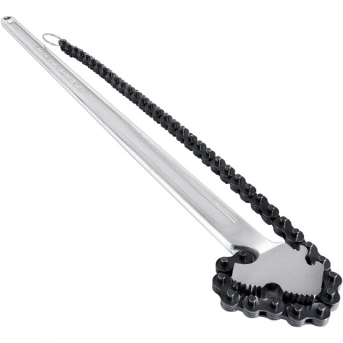 Llave de cadena VEVOR de 24 pulgadas, llave de tubo de cadena de acero al carbono, resistente, capacidad de 6,7 pulgadas de diámetro, llave de filtro de correa de cadena