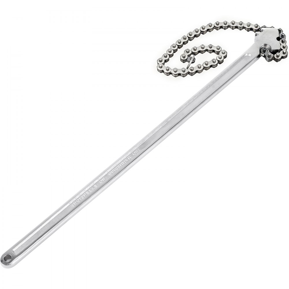 Llave de cadena VEVOR de 24 pulgadas, llave para tubos de cadena de acero al carbono, resistente, con capacidad de 6,7 pulgadas de diámetro, llave para filtro de correa de cadena