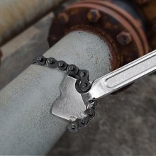 Llave de cadena VEVOR de 24 pulgadas, llave de tubo de cadena de acero al carbono, resistente, capacidad de 6,7 pulgadas de diámetro, llave de filtro de correa de cadena