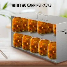 VEVOR Baño de agua Canner Stove Top Canners 15 cuartos de galón de acero inoxidable con estante
