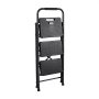 VEVOR 3 Step Ladder, Folding Step Stool with Wide Anti-Slip Pedal and Comfort Handgrip, Lightweight 600 lbs Capacity Portable Steel Ladder, Multi-Use for Kitchen, Home, Household and Office, Black