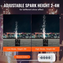 Máquina de fuegos artificiales de chispa fría VEVOR de 500 W, 2-4 m, para escenarios, DJ, bodas, eventos y fiestas