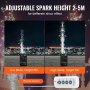 Máquina de chispa fría VEVOR, controlador de fuegos artificiales de 700 W, altura ajustable de 2 a 5 m, sistema DMX avanzado, pantalla LED, asa portátil, aleación de aluminio resistente para escenarios, DJ, bodas, eventos y fiestas.