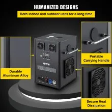 VEVOR Máquina de efectos especiales para equipos de escenario grande, 700 W, 4 piezas, máquina de efectos de iluminación de escenario con control remoto inalámbrico, equipo de escenario de control DMX inteligente que muestra la máquina para bodas, espectáculos musicales