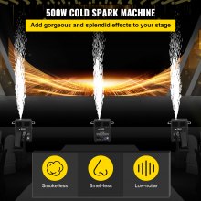 VEVOR Stage Equipment Máquina de efectos especiales, 500W Stage 2pcs Effect Machine con control remoto inalámbrico, Smart DMX Control Stage Equipment Beautiful Showing Machine para bodas, espectáculos musicales, DJ