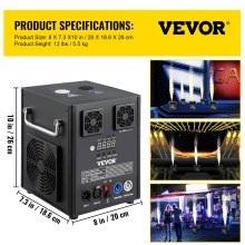 VEVOR Stage Equipment Máquina de efectos especiales, 500W Stage 2pcs Effect Machine con control remoto inalámbrico, Smart DMX Control Stage Equipment Beautiful Showing Machine para bodas, espectáculos musicales, DJ