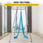 VEVOR Columpio de Yoga con Tela Elástica de Yoga Azul de 12 m, Hamaca de Yoga de Tubo de Acero, Yoga Aéreo de Carga Máxima 250 kg, Soporte adecuado para Pilates con Cinturones Elásticos de Yoga