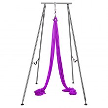 VEVOR Yoga Sling Inversion, 9.6 FT Altura Inversion Yoga Swing Stand, Capacidad máxima 551 LBS Marco de yoga aéreo con 39.4 FT Yoga Swing Inversion Sling Body Bundle Cinturones de seguridad (Púrpura)