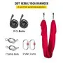 VEVOR Yoga Sling Inversion, Soporte de Yoga con Inversión de 30 kg, Marco de Yoga Aéreo de 250 kg con 6 m de Yoga Swing, Cinturón de Seguridad, Color Vino