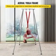 VEVOR Yoga Sling Inversion, 68lbs Inversion Yoga Swing Stand, 551lbs/250kg Marco de yoga aéreo con 236in/6m Yoga Swing Inversion Sling Body Yoga Bundle Cinturones de seguridad, Wine Red