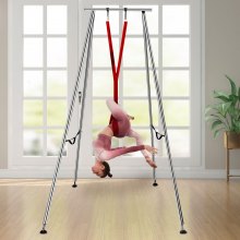 VEVOR Yoga Sling Inversion, 68lbs Inversion Yoga Swing Stand, 551lbs/250kg Marco de yoga aéreo con 236in/6m Yoga Swing Inversion Sling Body Yoga Bundle Cinturones de seguridad, Wine Red