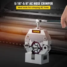 VEVOR Crimpadora de manguera de CA manual Hydra-Krimp 71550 Kit de crimpadora de manguera de CA manual Reparación de aire acondicionado Herramienta de crimpado de manguera de CA de mano con 4 troqueles