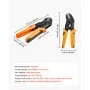 VEVOR Crimpadora Terminales Eléctricos 0,25-4 mm², Alicates de Crimpado de Trinquete para Terminales de Cables Eléctricos, con Presión Ajustable y Liberación Rápida, Marcas Métrica y del Sistema AWG
