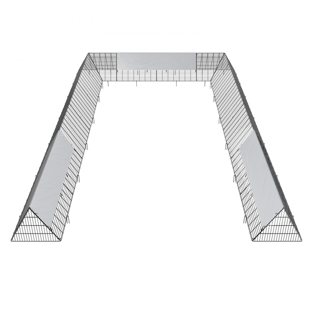 Túneles para pollos VEVOR, estructura de alambre de metal con pantalla protectora, diseño en forma de U.