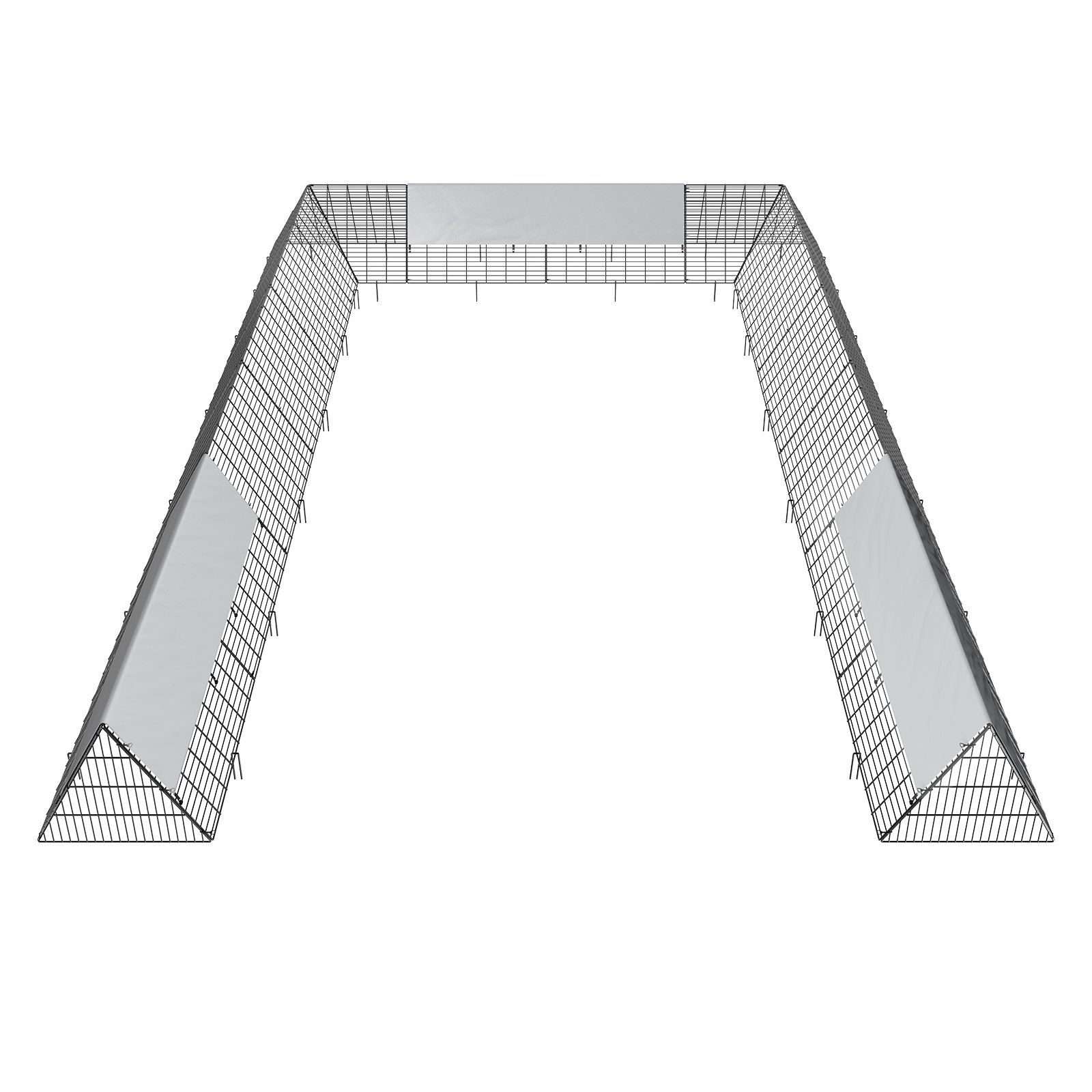 Túneles para pollos VEVOR, estructura de alambre de metal con pantalla protectora, diseño en forma de U.