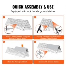 Túneles para gallinas VEVOR, 118,1 x 28 x 24,2 pulgadas (largo x ancho x alto), túneles para gallinas para patio, túneles portátiles para gallinas para exteriores, fácil instalación, gallinero, adecuado para gallinas, patos, conejos