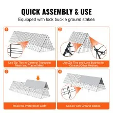 Túneles para gallinas VEVOR, 118,1 x 28 x 24,2 pulgadas (largo x ancho x alto), túneles para gallinas para patio, túneles portátiles para gallinas para exteriores, fácil instalación, gallinero, adecuado para gallinas, patos, conejos