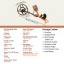 Detector de metales impermeable VEVOR ts185a con bobina de 12 pulgadas, frecuencia 7,2khz, sumergible, mango ajustable.