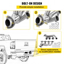 Cabezal de escape de salida de 2,25" para GMC Yukon 4.8L 5.3L para GMC Sierra 1500 99-01