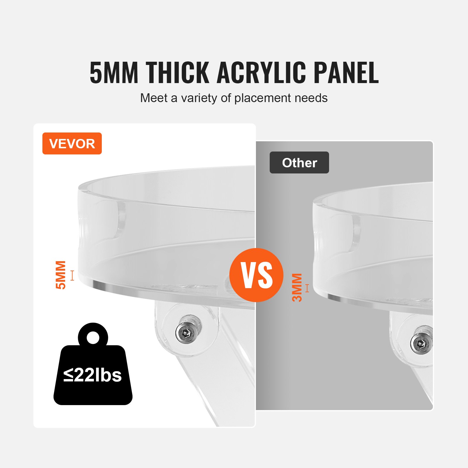 VEVOR Mesa de acrílico plegable con bandeja, mesa auxiliar de acrílico con patas plegables en X, mesa auxiliar de acrílico transparente para café, bebida, comida, refrigerio utilizado en la sala de estar, el dormitorio y el estudio