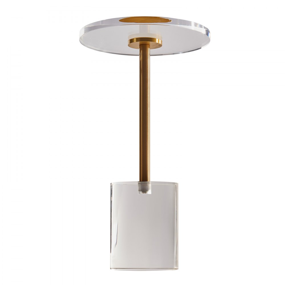 VEVOR Mesa auxiliar de acrílico transparente, mesa auxiliar de acrílico con base sólida, mesa redonda de 11.9 x 11.9 pulgadas, 21.4 pulgadas de alto, para café, bebida, comida, aperitivos utilizados en la sala de estar, dormitorio y estudio