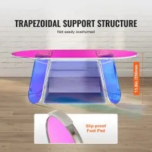 Mesa de centro acrílica VEVOR, mesa auxiliar acrílica iridiscente, mesa auxiliar acrílica colorida de 13,8 pulgadas de alto, para café, bebida, comida, aperitivos utilizados en la sala de estar, patio, terraza