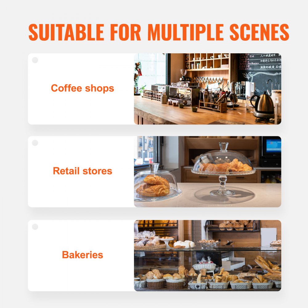 Vitrina para pastelería VEVOR, vitrina comercial de 2 niveles para mostrador de panadería, caja de acrílico con acceso a la puerta trasera y estantes extraíbles, mantiene frescos los productos de donas, bagels, pasteles y galletas, 53 x 33 x 30 cm.