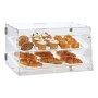 Vitrina para pastelería VEVOR, vitrina comercial de 2 niveles para mostrador de panadería, caja de acrílico con acceso a la puerta trasera y estantes extraíbles, mantiene frescos los productos de donas, bagels, pasteles y galletas, 53 x 33 x 30 cm.