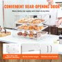 Vitrina de pastelería VEVOR, vitrina de panadería comercial de 3 niveles, caja de exhibición de acrílico con acceso a la puerta trasera y estantes extraíbles, mantiene fresco para galletas de pastel de donut bagels, 20.7 x 14.2 x 16.3 pulgadas