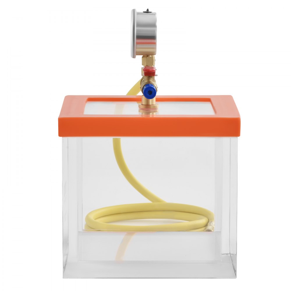 VEVOR Cámara de vacío de 2 galones, cámara de desgasificación de vacío acrílica multiusos mejorada, cámara de vacío transparente, para desgasificación de resina, desgasificación de gel de sílice, desgasificación de yeso y extracción al vacío