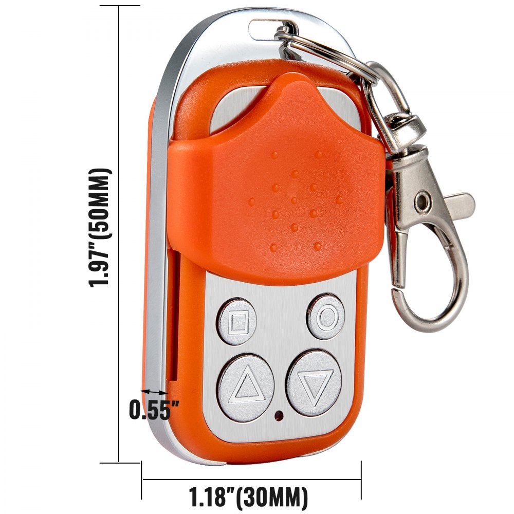 VEVOR Control remoto para abridor de puerta, control remoto para puerta de 131 pies, control remoto para abridor de puerta automático de 4 botones, control remoto para puerta multicódigo, kit de seguridad para abridor de puerta rodante eléctrico, control remoto, naranja
