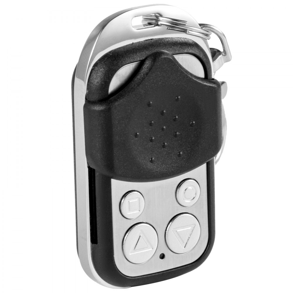 Control remoto de puerta VEVOR con cuatro botones y clip para llavero.
