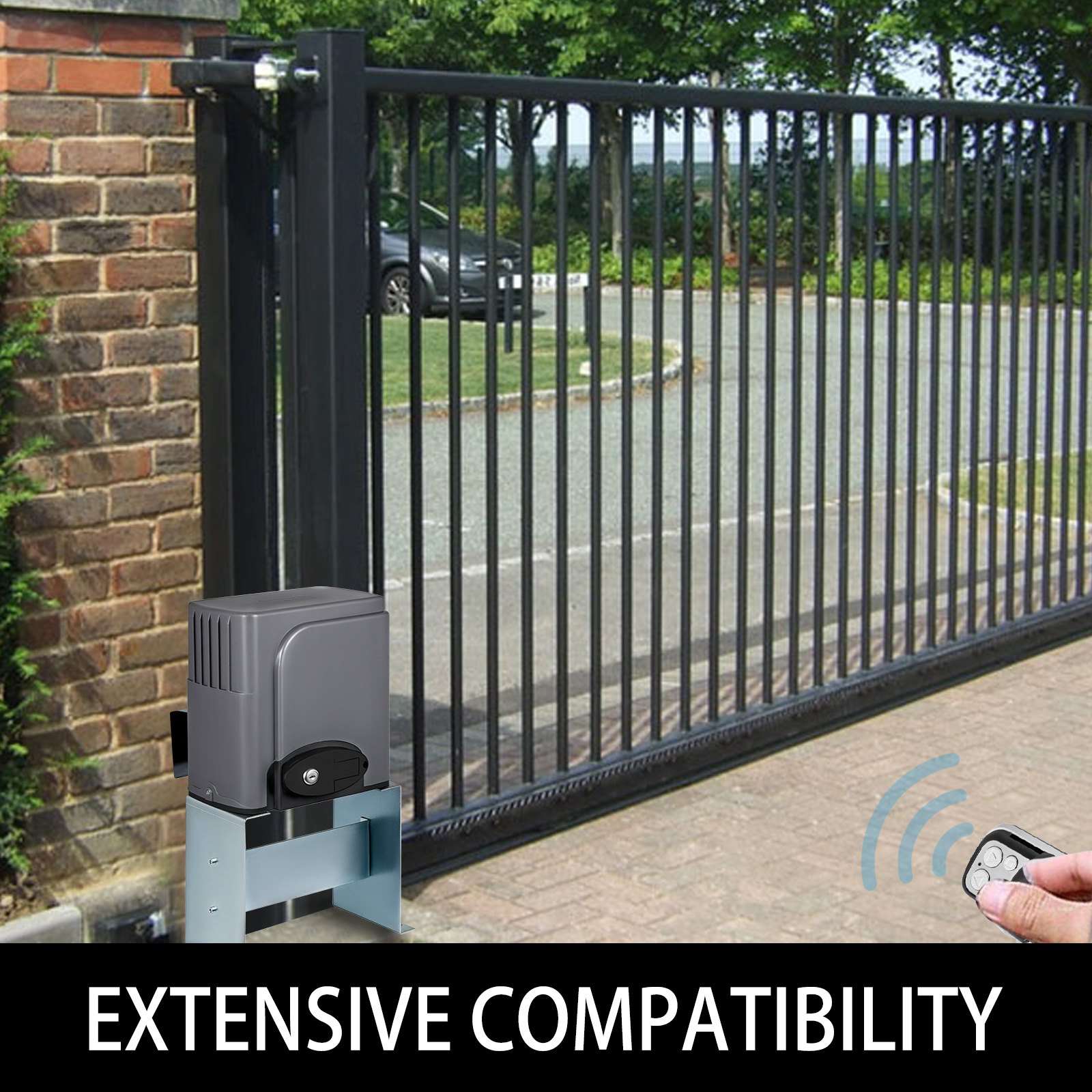 Control remoto de puerta VEVOR para una amplia compatibilidad con puertas de metal negras en entornos exteriores