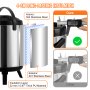 VEVOR Dispensador de bebidas con aislamiento de acero inoxidable, 1,5 galones, 6 litros, dispensador térmico de bebidas frías y calientes con mango de espiga, apto para uso alimentario para té caliente, café, agua, restaurante, tienda de bebidas