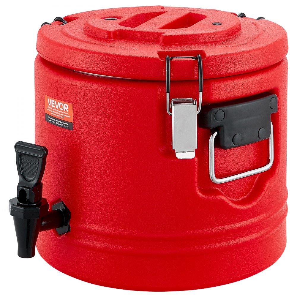 VEVOR Insulated Beverage Dispenser, 2.2 Gal/8L Thermal Hot and Cold Drink Server Dispenser with Spigot, Food-Grade Cooler Jug with 304 Stainless Steel Interior, for Tea Coffee Restaurant Outdoor