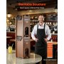 Dispensador de bebidas isotérmico VEVOR, 19 L (5 galones), para bebidas frías y calientes, con grifo y asa. Enfriador térmico apto para uso alimentario, ideal para té, café y agua en cafeterías y restaurantes. Color marrón.