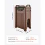 VEVOR Dispensador de Bebidas con Aislamiento, 19 L, con Grifo Antigoteo y Asa, Apto para Uso Alimentario, Ideal para Té, Café y Agua en Cafeterías y Restaurantes, Color Marrón, 425 x 257 x 655 mm