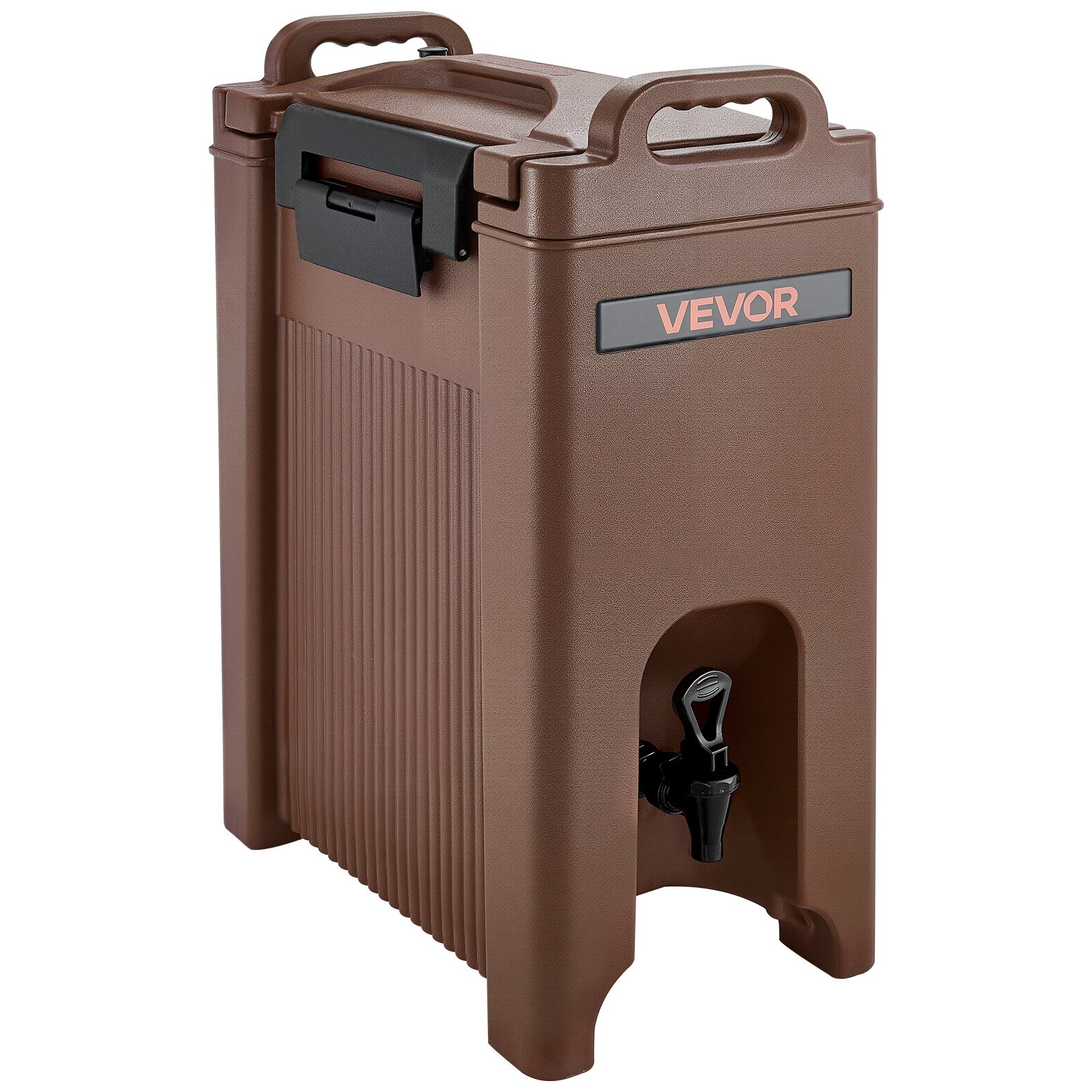 VEVOR Dispensador de Bebidas con Aislamiento, 19 L, con Grifo Antigoteo y Asa, Apto para Uso Alimentario, Ideal para Té, Café y Agua en Cafeterías y Restaurantes, Color Marrón, 425 x 257 x 655 mm